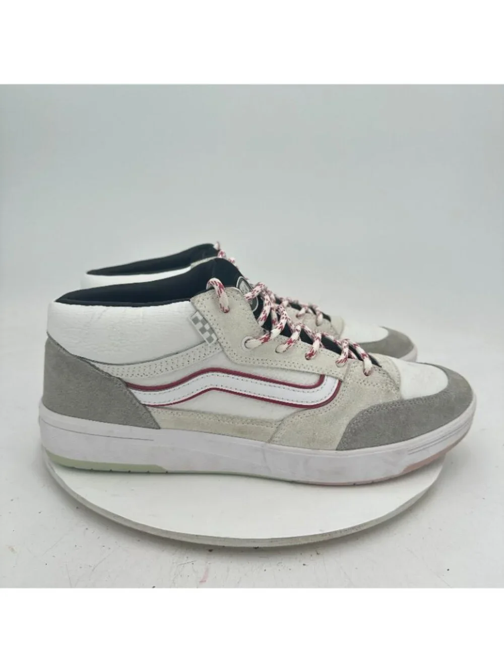 Vans Zahba Mid Men Size 13 721356 Gray White Lace Up Skateboarding Shoes